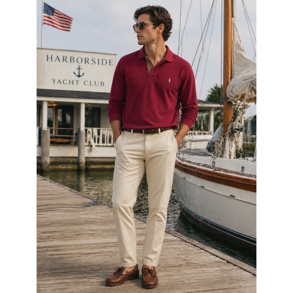 Polo Ralph Lauren Other - Polo Ralph Lauren Burgundy Pima Cotton Long Sleeve Polo L Preppy Classic Minimal